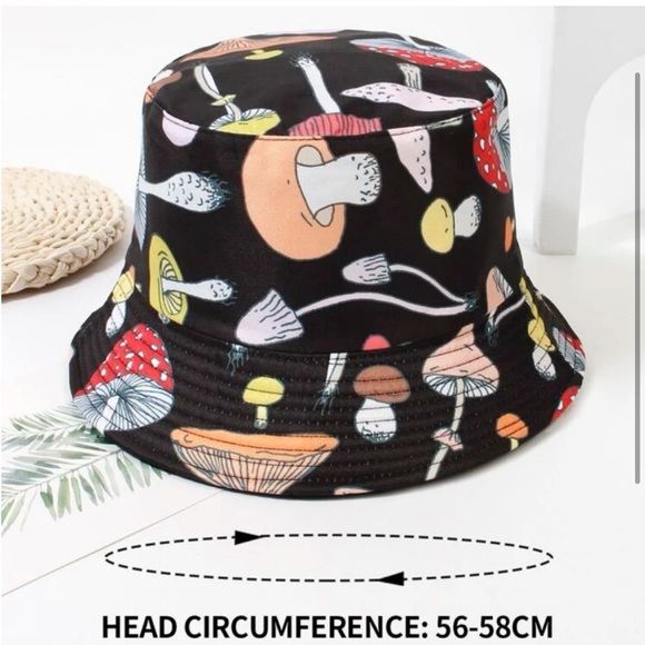Rave Mushroom Print Swim cover up tie front & reversible bucket hat - Picture 6 of 9
